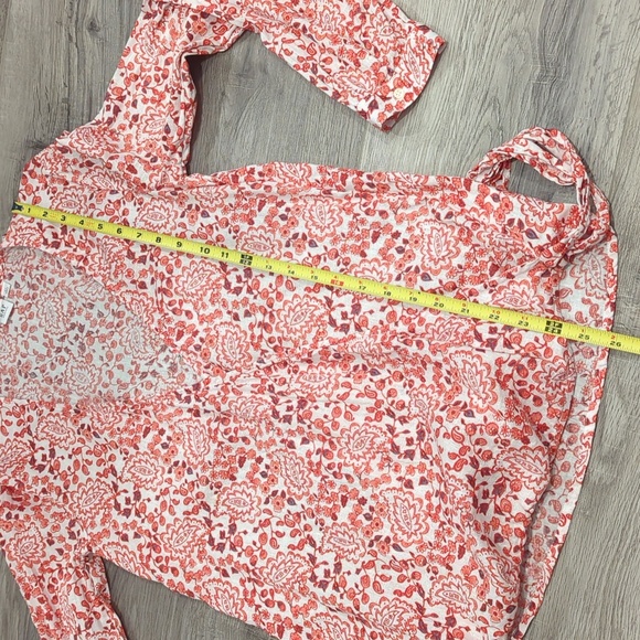 Gap Maternity Wrap Top Linen Paisley Print - Picture 12 of 14